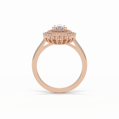 Pear Halo & Pave Lab Grown Diamond Engagement Ring