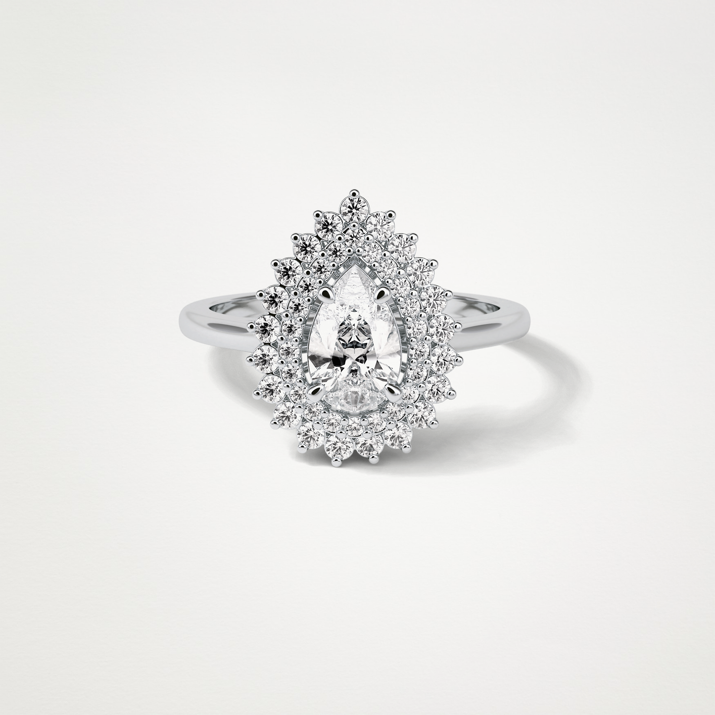 Pear Halo & Pave Lab Grown Diamond Engagement Ring