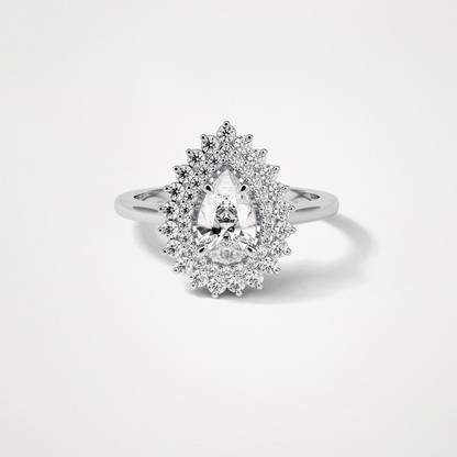 Pear Halo & Pave Lab Grown Diamond Engagement Ring