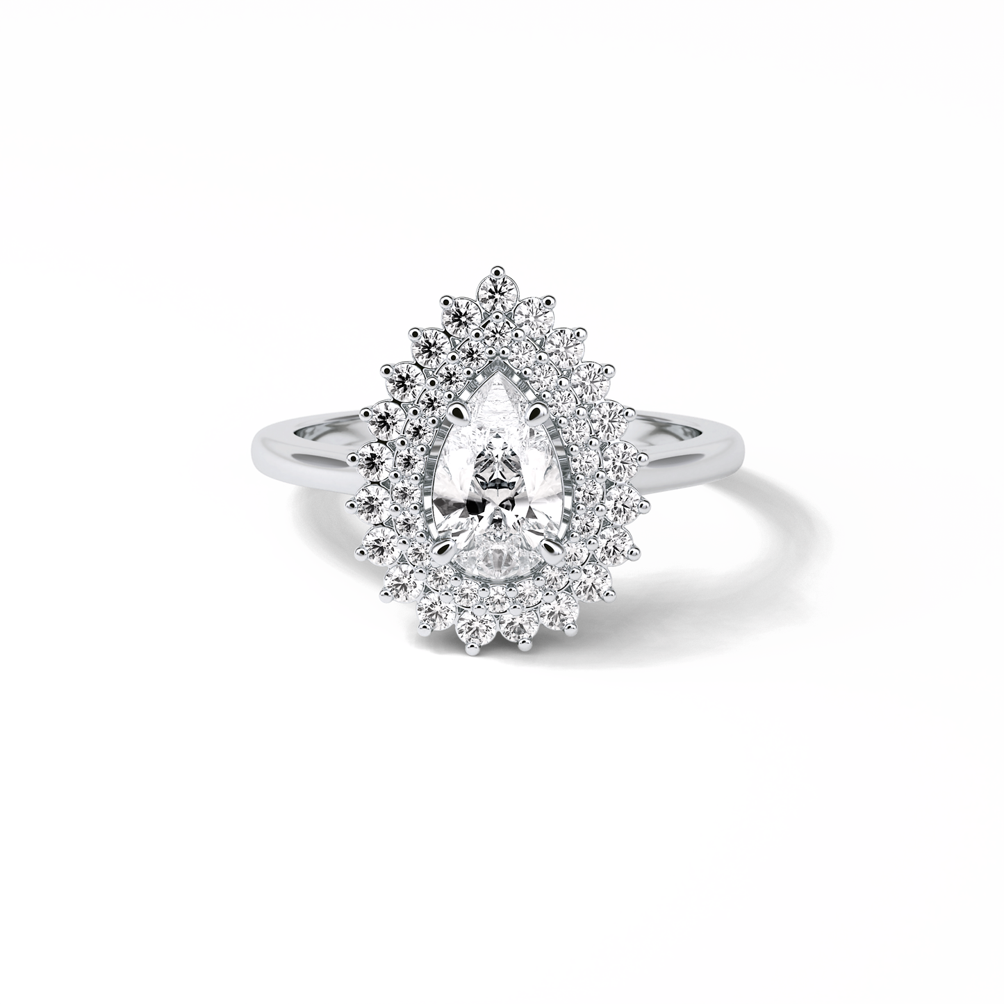 Pear Halo & Pave Lab Grown Diamond Engagement Ring