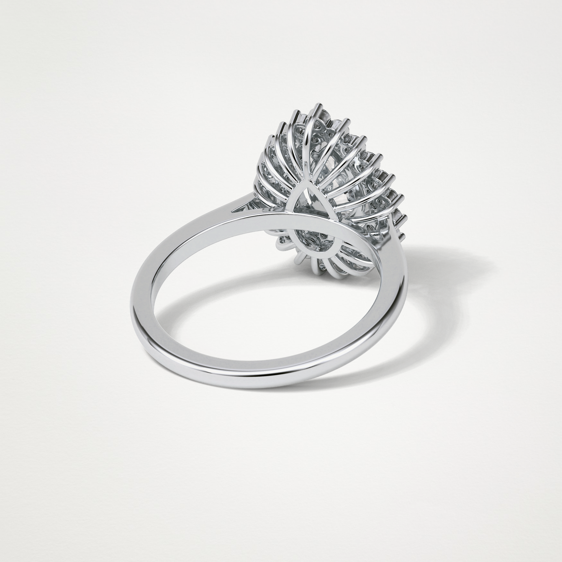 Pear Halo & Pave Lab Grown Diamond Engagement Ring