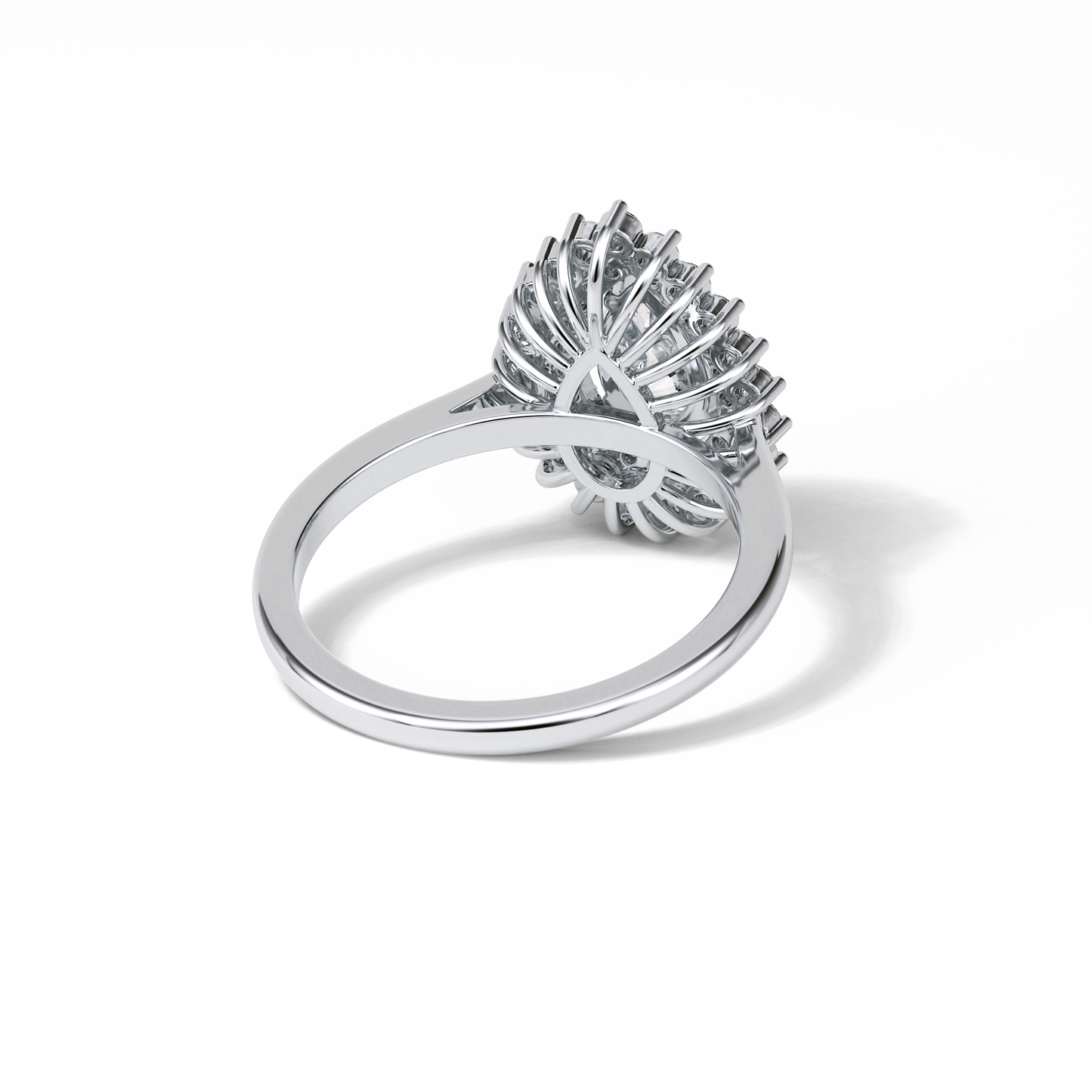 Pear Halo & Pave Lab Grown Diamond Engagement Ring