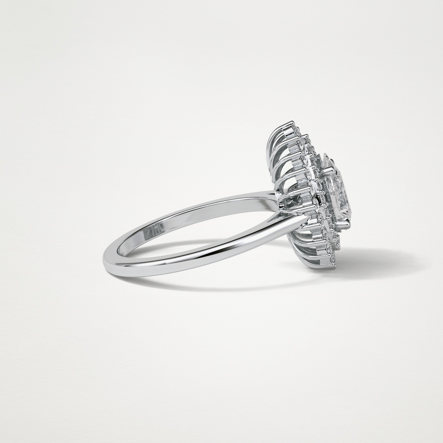 Pear Halo & Pave Lab Grown Diamond Engagement Ring