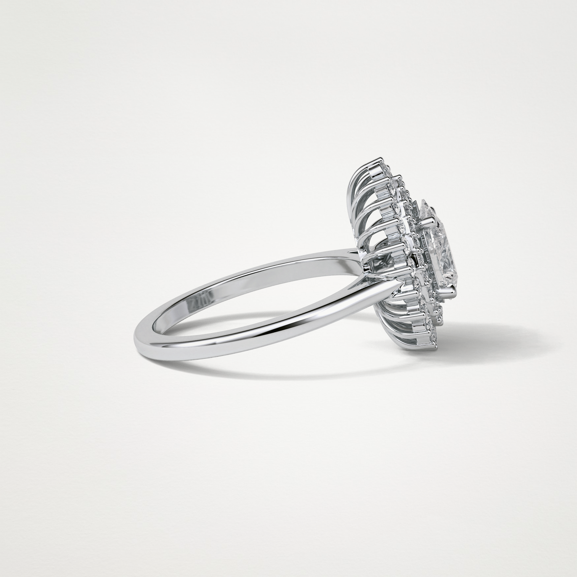 Pear Halo & Pave Lab Grown Diamond Engagement Ring