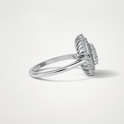 Pear Halo & Pave Lab Grown Diamond Engagement Ring