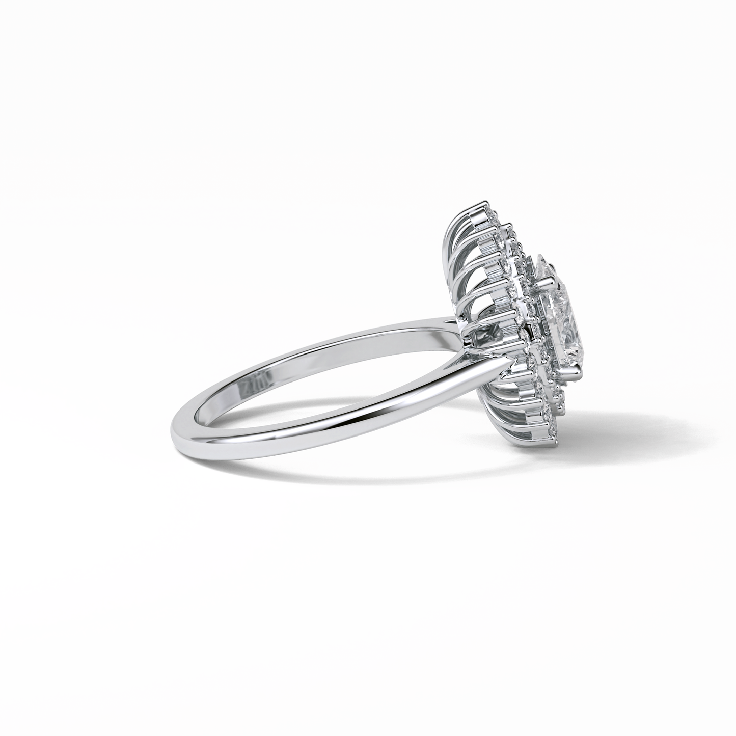 Pear Halo & Pave Lab Grown Diamond Engagement Ring