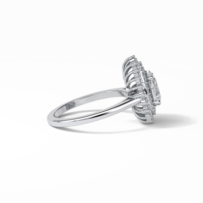 Pear Halo & Pave Lab Grown Diamond Engagement Ring