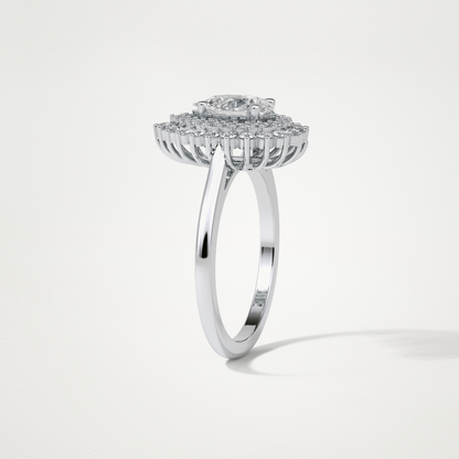 Pear Halo & Pave Lab Grown Diamond Engagement Ring