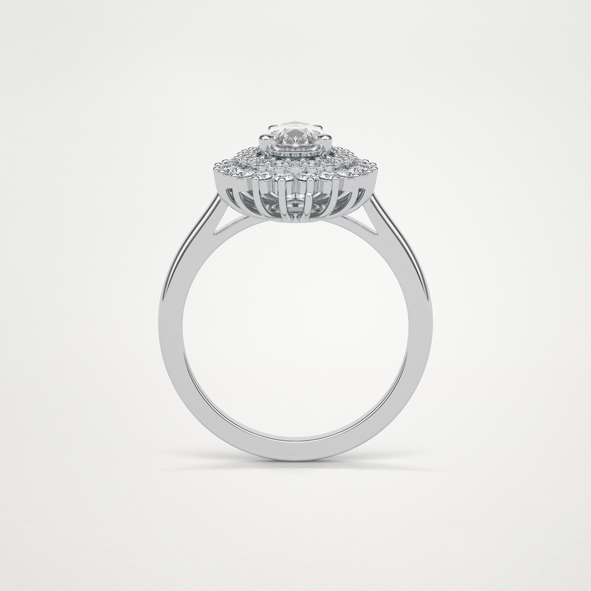 Pear Halo & Pave Lab Grown Diamond Engagement Ring
