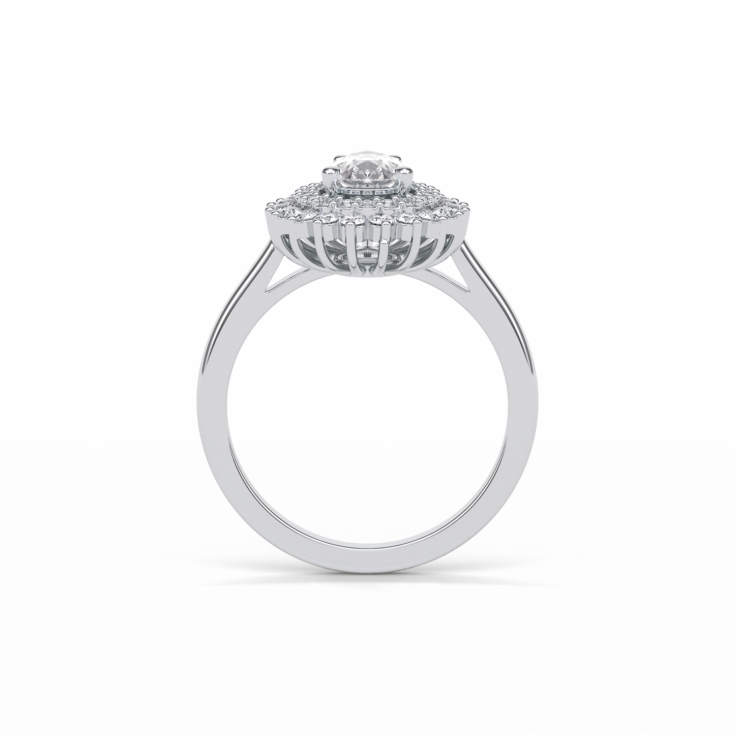 Pear Halo & Pave Lab Grown Diamond Engagement Ring