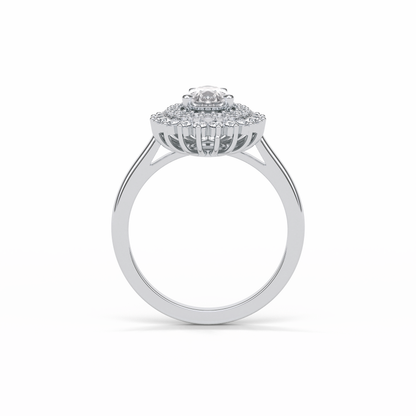 Pear Halo & Pave Lab Grown Diamond Engagement Ring