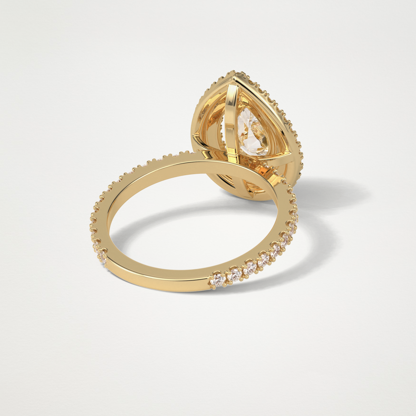 Pear Halo & Pave Lab Grown Diamond Engagement Ring