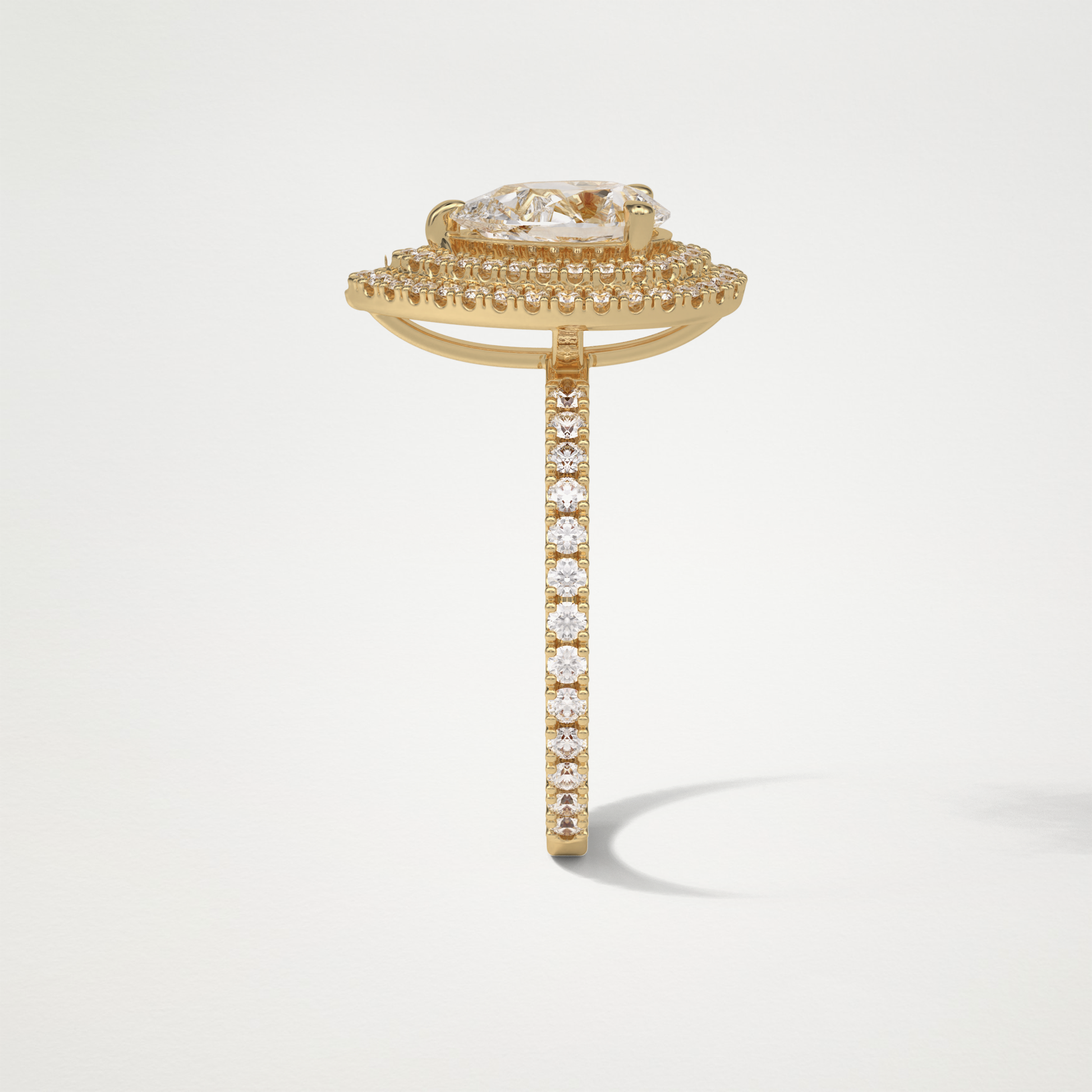 Pear Halo & Pave Lab Grown Diamond Engagement Ring