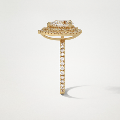 Pear Halo & Pave Lab Grown Diamond Engagement Ring