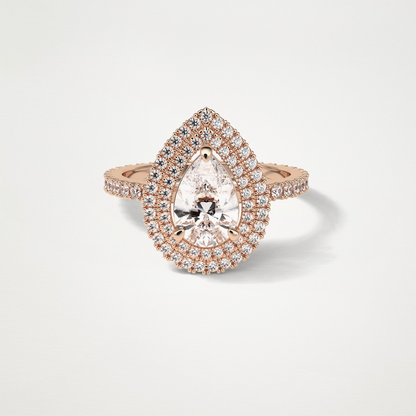 Pear Halo & Pave Lab Grown Diamond Engagement Ring