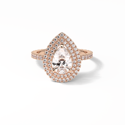 Pear Halo & Pave Lab Grown Diamond Engagement Ring