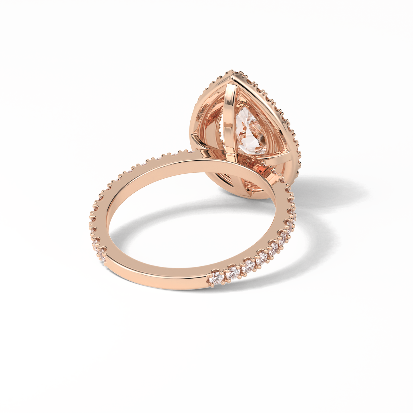 Pear Halo & Pave Lab Grown Diamond Engagement Ring