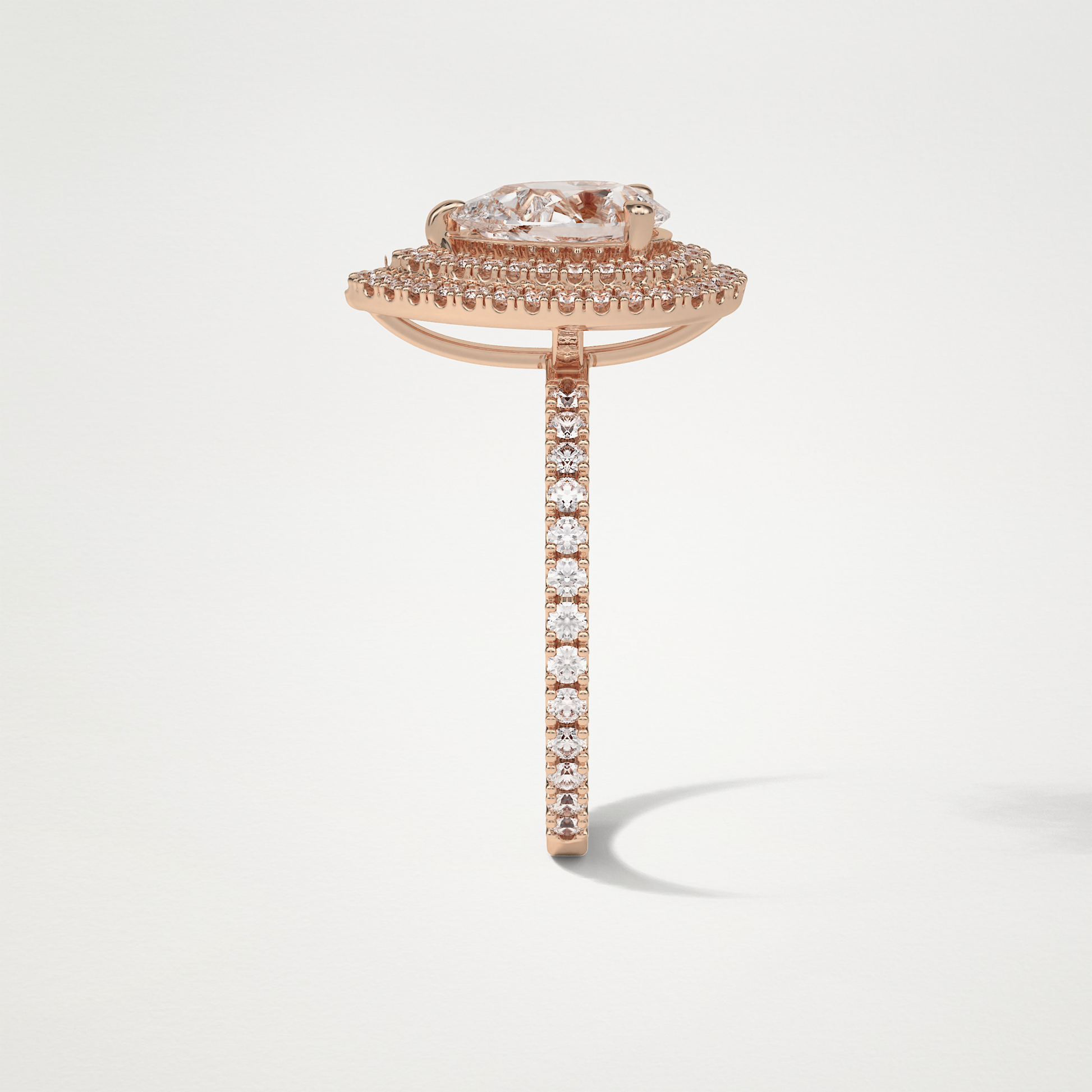 Pear Halo & Pave Lab Grown Diamond Engagement Ring