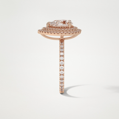 Pear Halo & Pave Lab Grown Diamond Engagement Ring