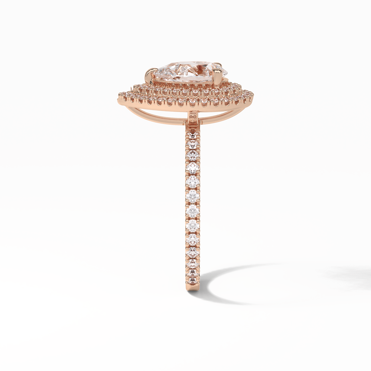 Pear Halo & Pave Lab Grown Diamond Engagement Ring