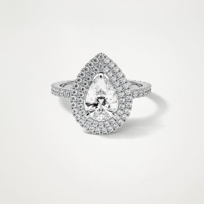 Pear Halo & Pave Lab Grown Diamond Engagement Ring