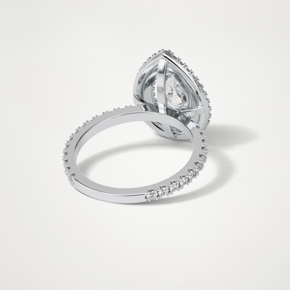 Pear Halo & Pave Lab Grown Diamond Engagement Ring