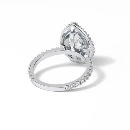 Pear Halo & Pave Lab Grown Diamond Engagement Ring