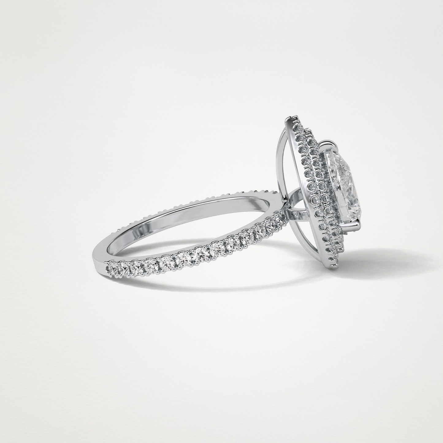 Pear Halo & Pave Lab Grown Diamond Engagement Ring