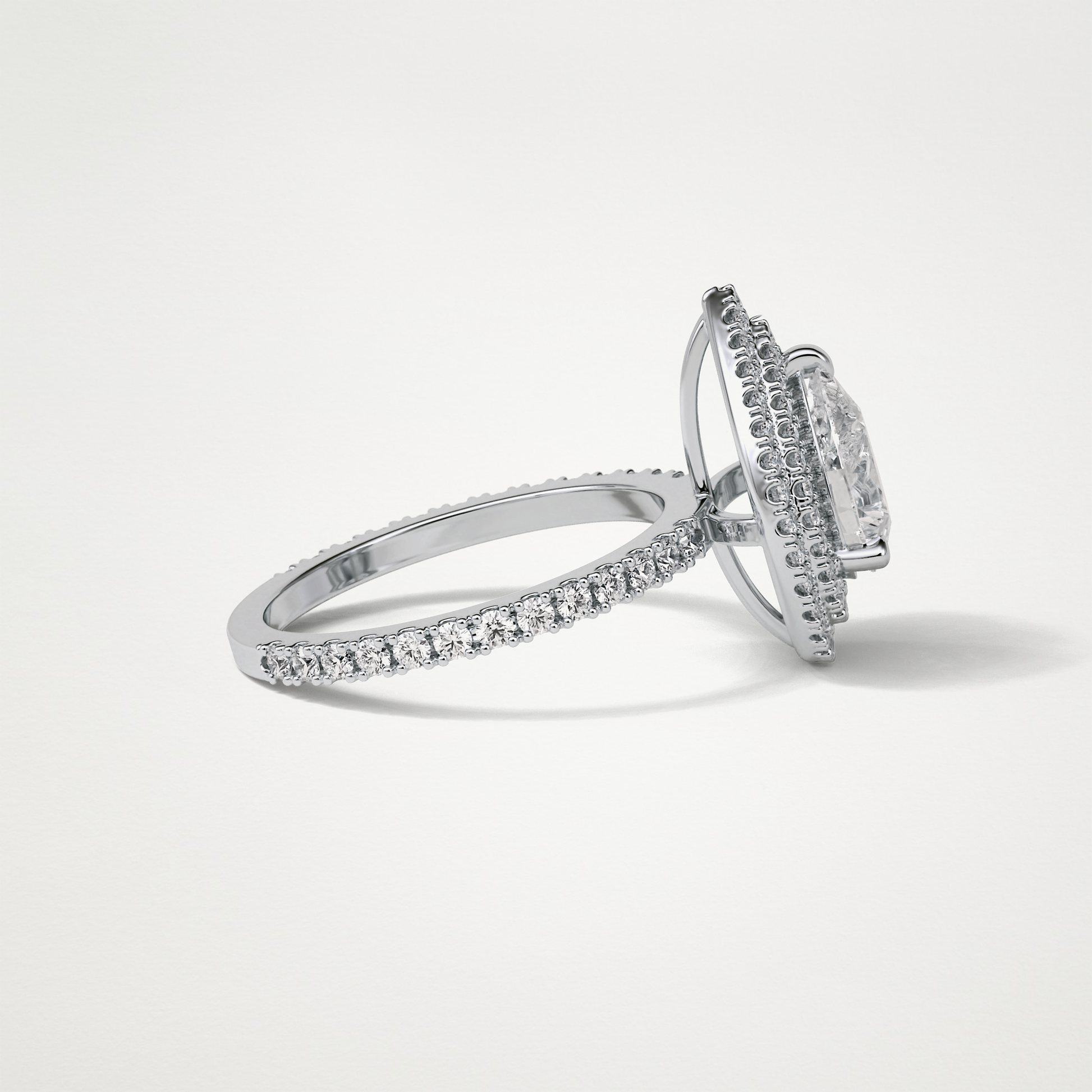 Pear Halo & Pave Lab Grown Diamond Engagement Ring