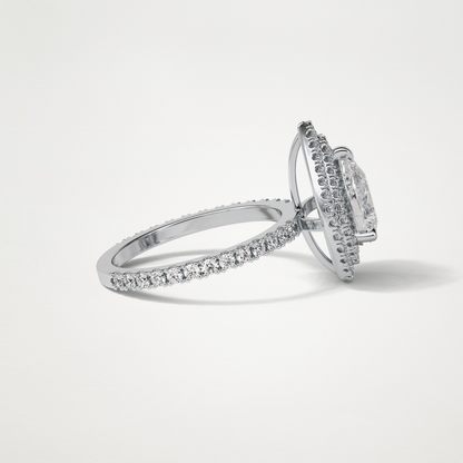 Pear Halo & Pave Lab Grown Diamond Engagement Ring