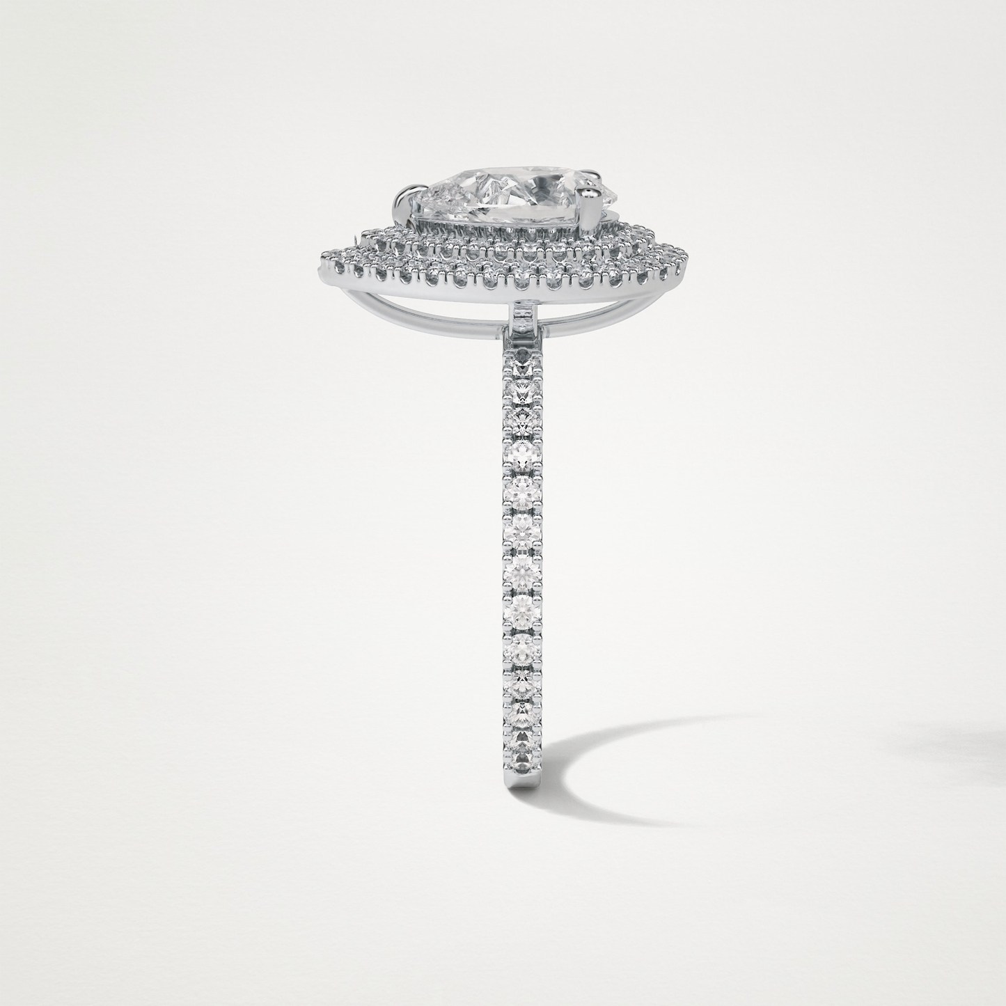 Pear Halo & Pave Lab Grown Diamond Engagement Ring