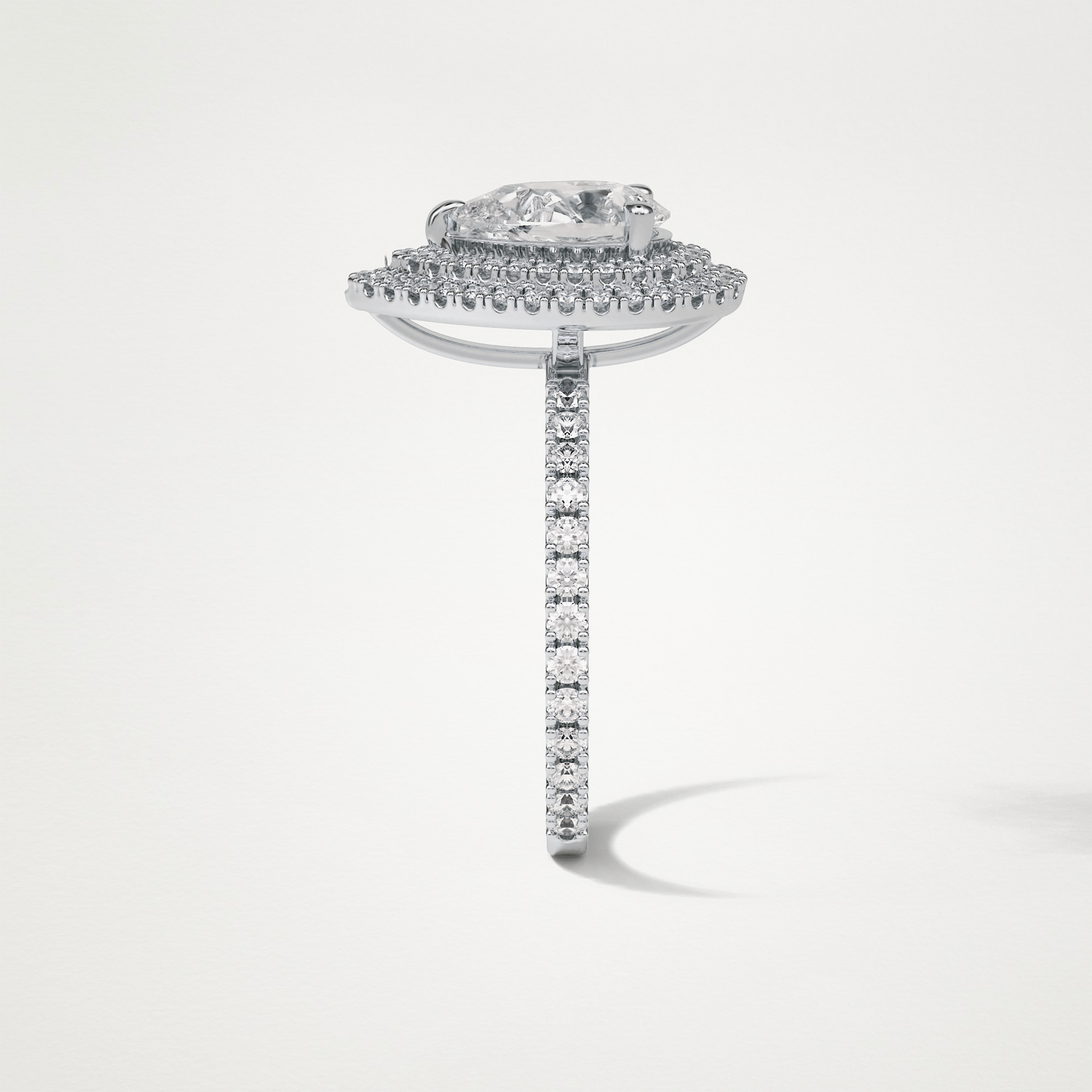 Pear Halo & Pave Lab Grown Diamond Engagement Ring