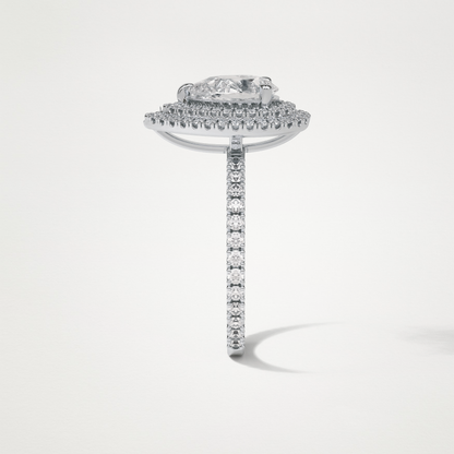 Pear Halo & Pave Lab Grown Diamond Engagement Ring