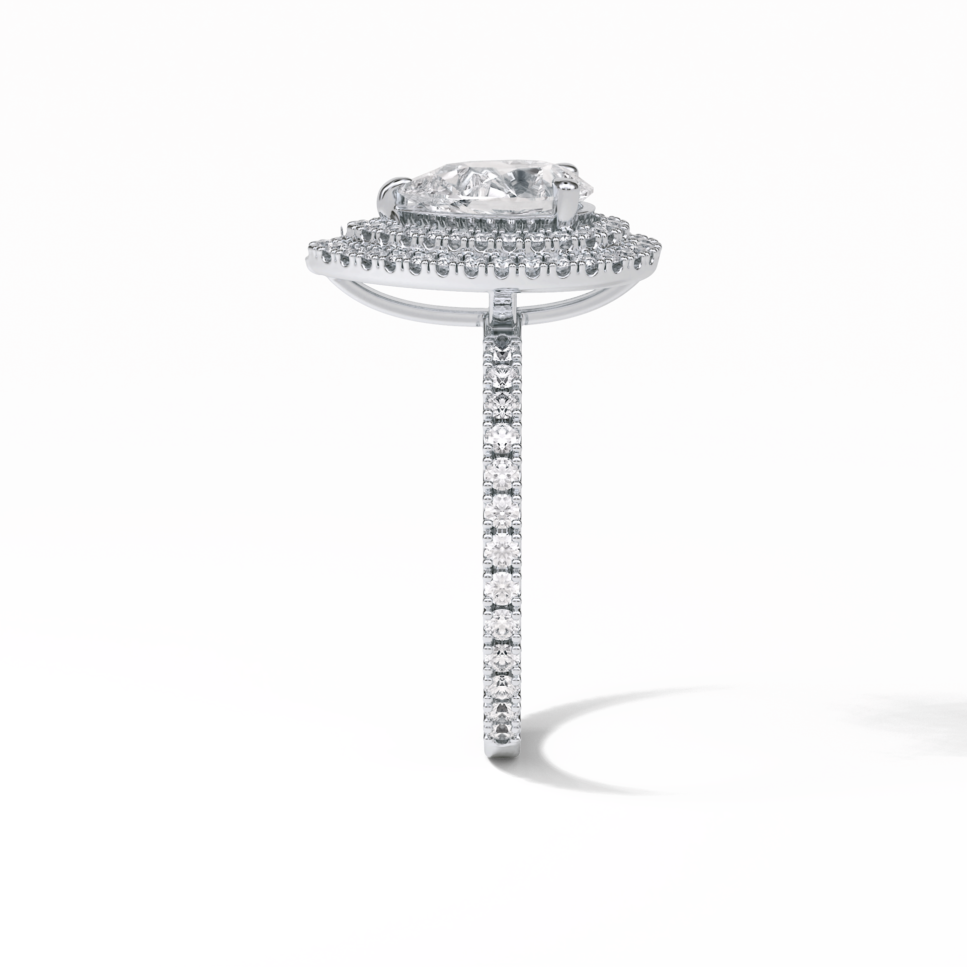 Pear Halo & Pave Lab Grown Diamond Engagement Ring