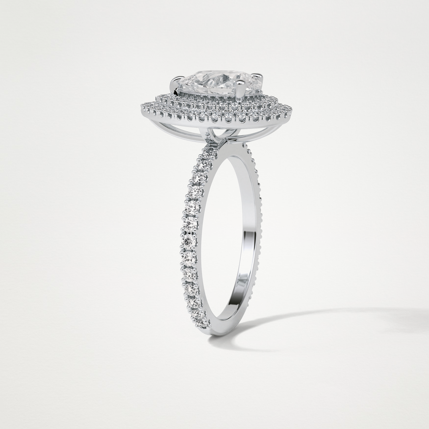 Pear Halo & Pave Lab Grown Diamond Engagement Ring