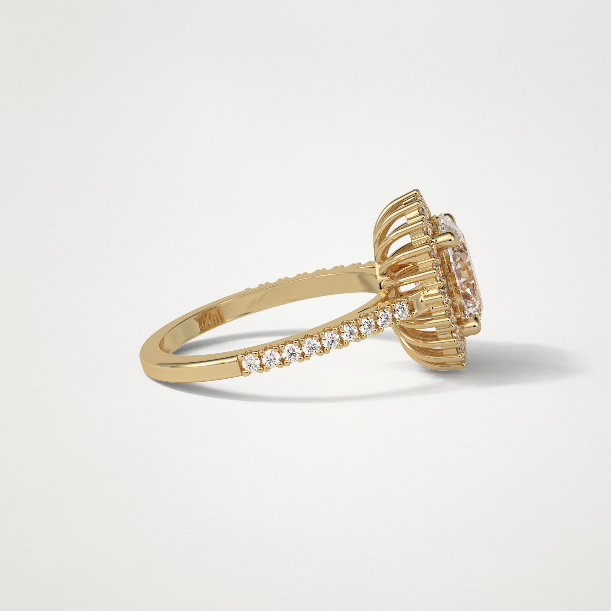 Oval Halo & Pave Lab Grown Diamond Engagement Ring