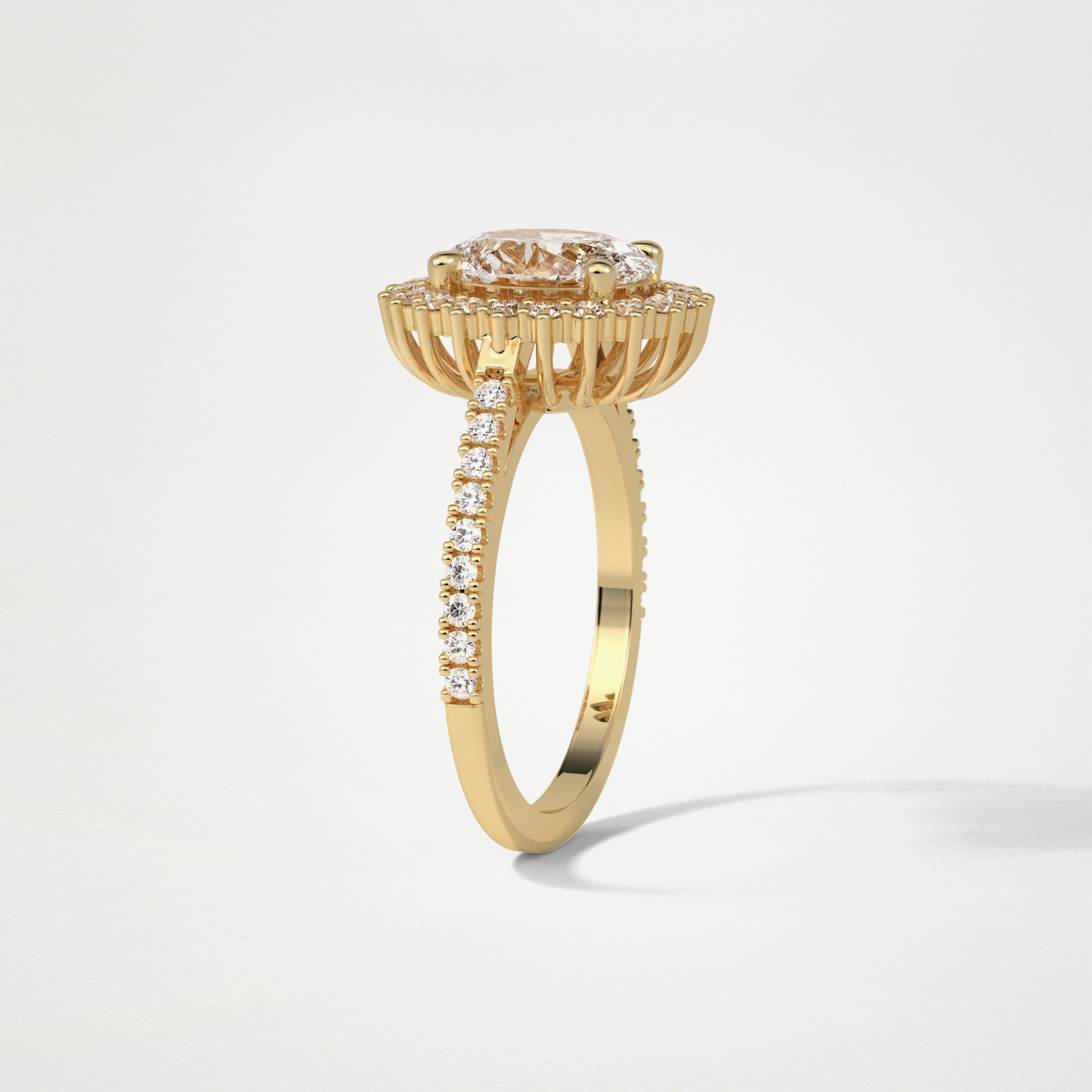Oval Halo & Pave Lab Grown Diamond Engagement Ring