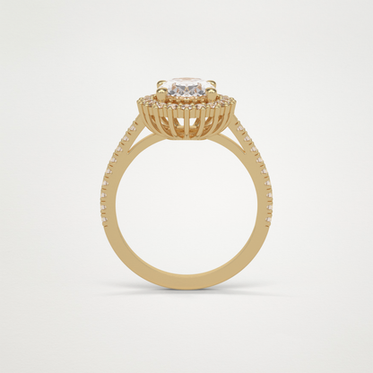 Oval Halo & Pave Lab Grown Diamond Engagement Ring