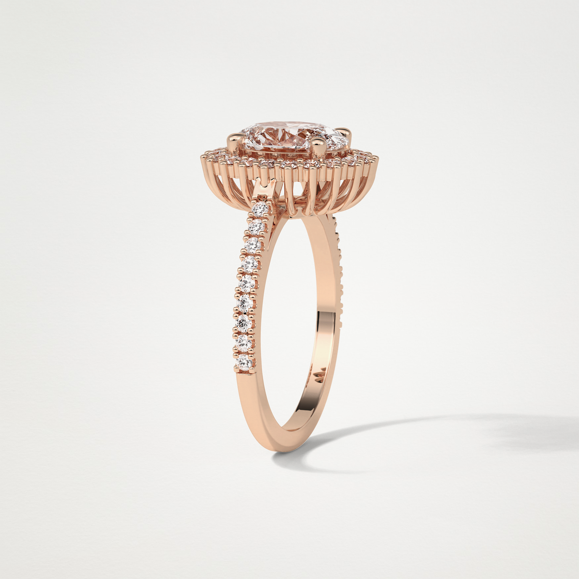 Oval Halo & Pave Lab Grown Diamond Engagement Ring