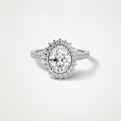 Oval Halo & Pave Lab Grown Diamond Engagement Ring