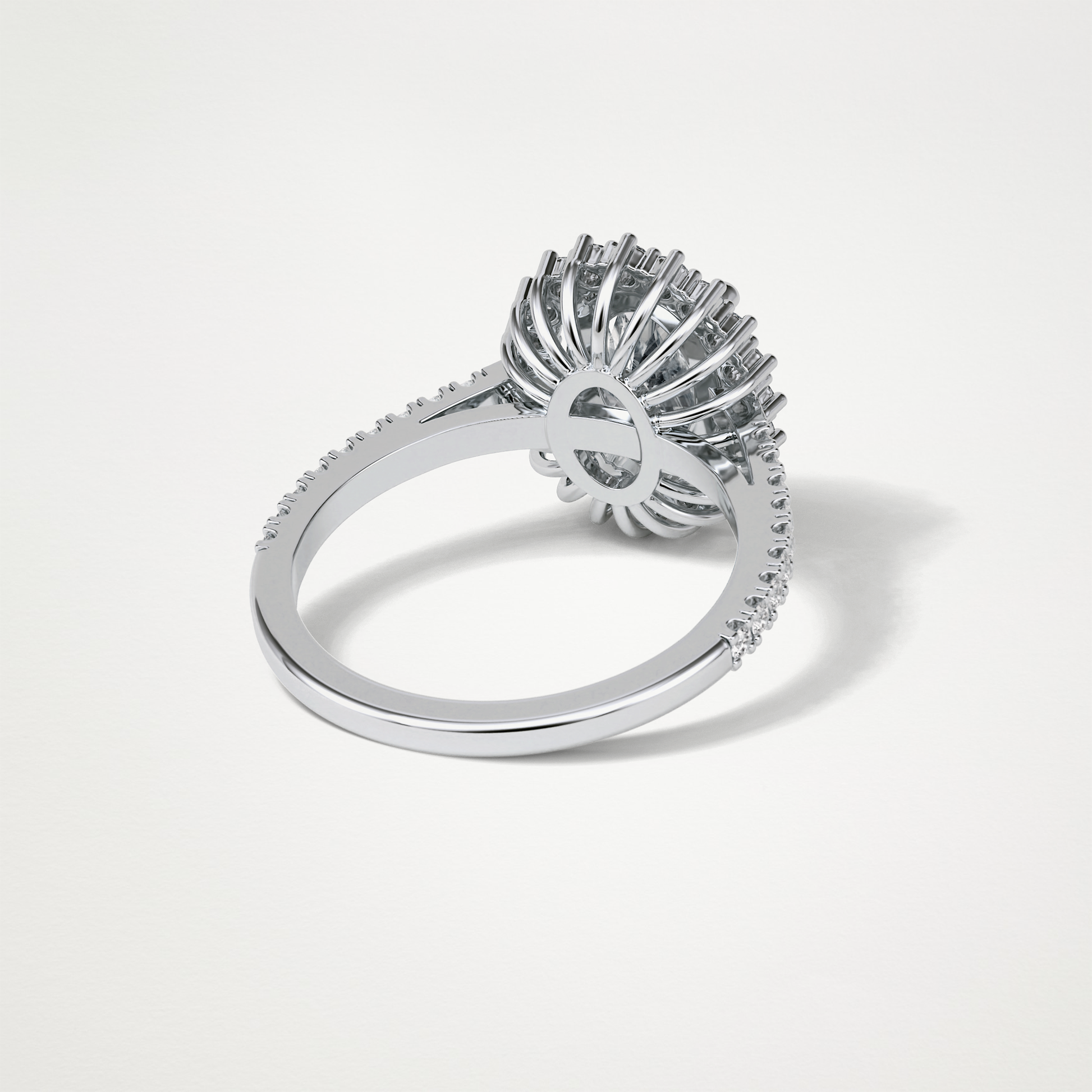 Oval Halo & Pave Lab Grown Diamond Engagement Ring