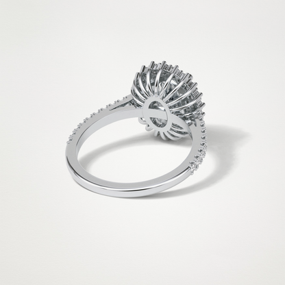 Oval Halo & Pave Lab Grown Diamond Engagement Ring