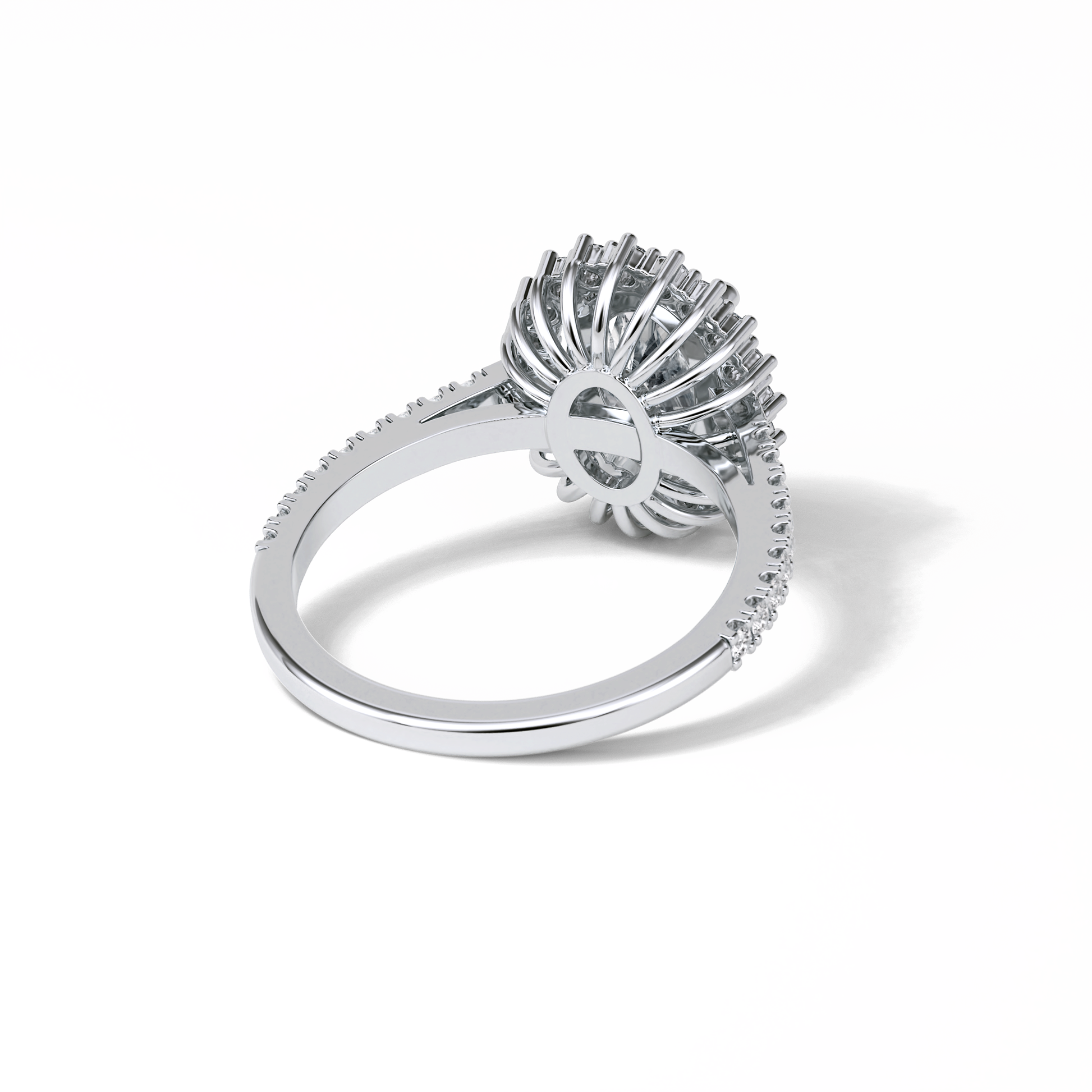 Oval Halo & Pave Lab Grown Diamond Engagement Ring