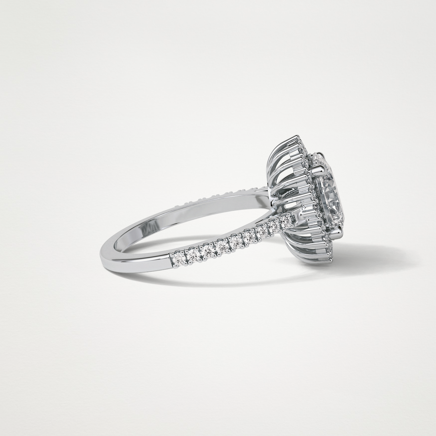 Oval Halo & Pave Lab Grown Diamond Engagement Ring