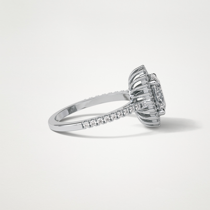 Oval Halo & Pave Lab Grown Diamond Engagement Ring
