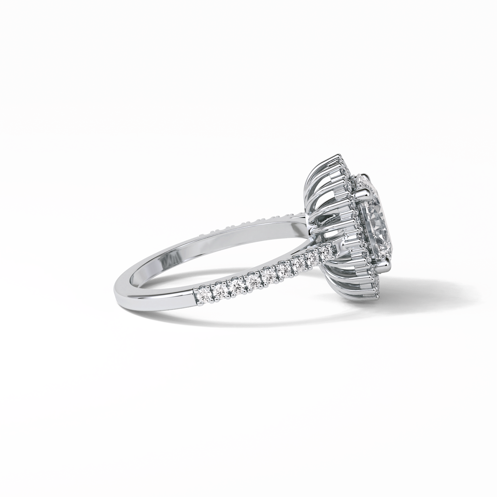 Oval Halo & Pave Lab Grown Diamond Engagement Ring