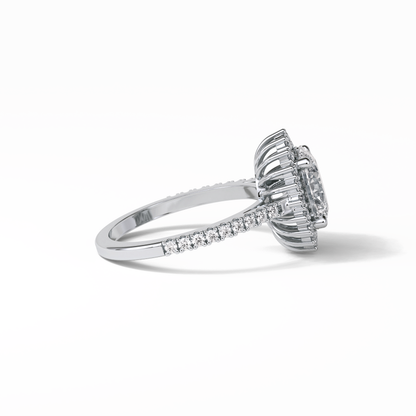 Oval Halo & Pave Lab Grown Diamond Engagement Ring