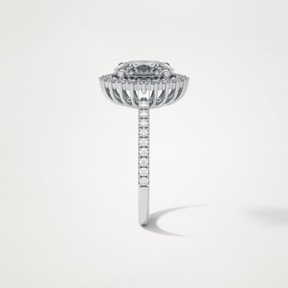 Oval Halo & Pave Lab Grown Diamond Engagement Ring