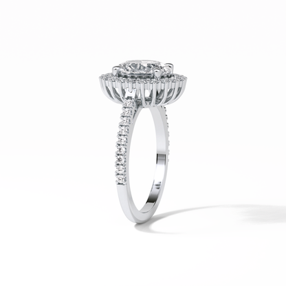 Oval Halo & Pave Lab Grown Diamond Engagement Ring