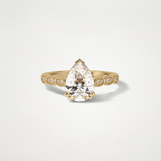 Pear Pave Lab Grown Diamond Engagement Ring